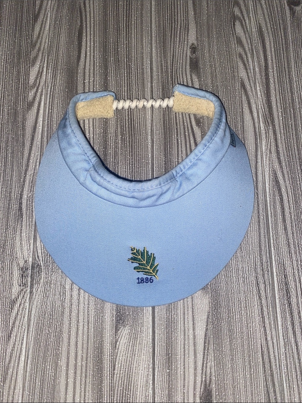 1886 Vintage Light Blur Sun Visor with Leaf Embroidery